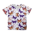thumbnail image 3 of Girls Shirts Size 12-13 Girls Shirts Kids Erfly Print Short Sleeve T Shirt Tops Casual 438, 3 of 3