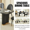 thumbnail image 6 of 63" Modern Black Rectangular Wood Dining Table, Large Dining Room Table with Rounded Corners, Gold Wavy Double Pedestal Base for Kitchen, Dining Room,Home Office, 6 of 6