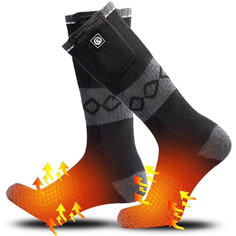 Electric Heating Socks Rechargeable Battery Thermal Insulated Ski Stocking Foot Warmer for Sport Outdoor and Camping Hiking,S Heated Socks for Women Men