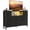 Black, variant on JIOABL TV Stand with 8 Fabric Drawers & Power Outlet, LED TV Console with USB & Type-C, Storage Dresser for Living Room, White