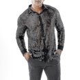 thumbnail image 2 of Top de malla con lentejuelas brillantes para hombre, camisa de baile disco de los años 60 y 70, 2 of 5