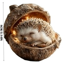 Kumdkd Resin Forest Animal Ornaments, Hazelnut Sleeping Critters Christmas Tree Decor Set with Fox, Owl, Bunny, Hedgehog, Woodland Theme Holiday Decoration for Nature Lovers, 3.14 Inch