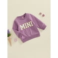 thumbnail image 3 of Mommy and Me Matching Outfits Mama Mini Letter Print Long Sleeve Crewneck Sweatshirt Halloween Baby Matching Clothes, 3 of 7