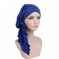 thumbnail image 4 of Fashion Women Wrinkle Long Turban Cap Head Wrap Chemo Hat Beanie Muslim Hijab, 4 of 7