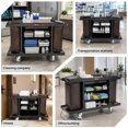 Warehouse Wire Racks Trash PEXMOR Commercial Housekeeping Cart with 2 Brown Bags, Adjustable Wire ...