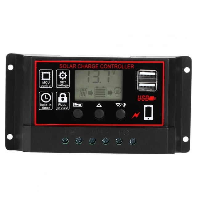 Medidor solar fotovoltaico de 12 V y 24 V, controlador de pantalla digital inteligente, USB, 5 V, 60 A