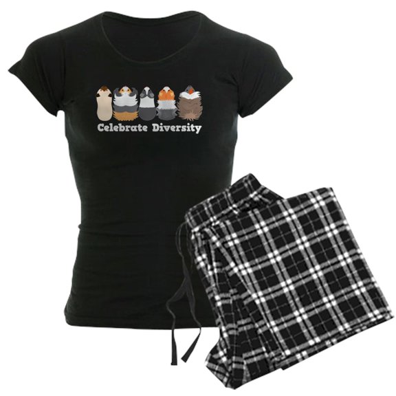 CafePress - Gift For Pet Guinea Pig Lovers | Celebrate Pajamas - Women's Short Sleeve Print T-Shirt and Pants Dark Cotton Pajama Set