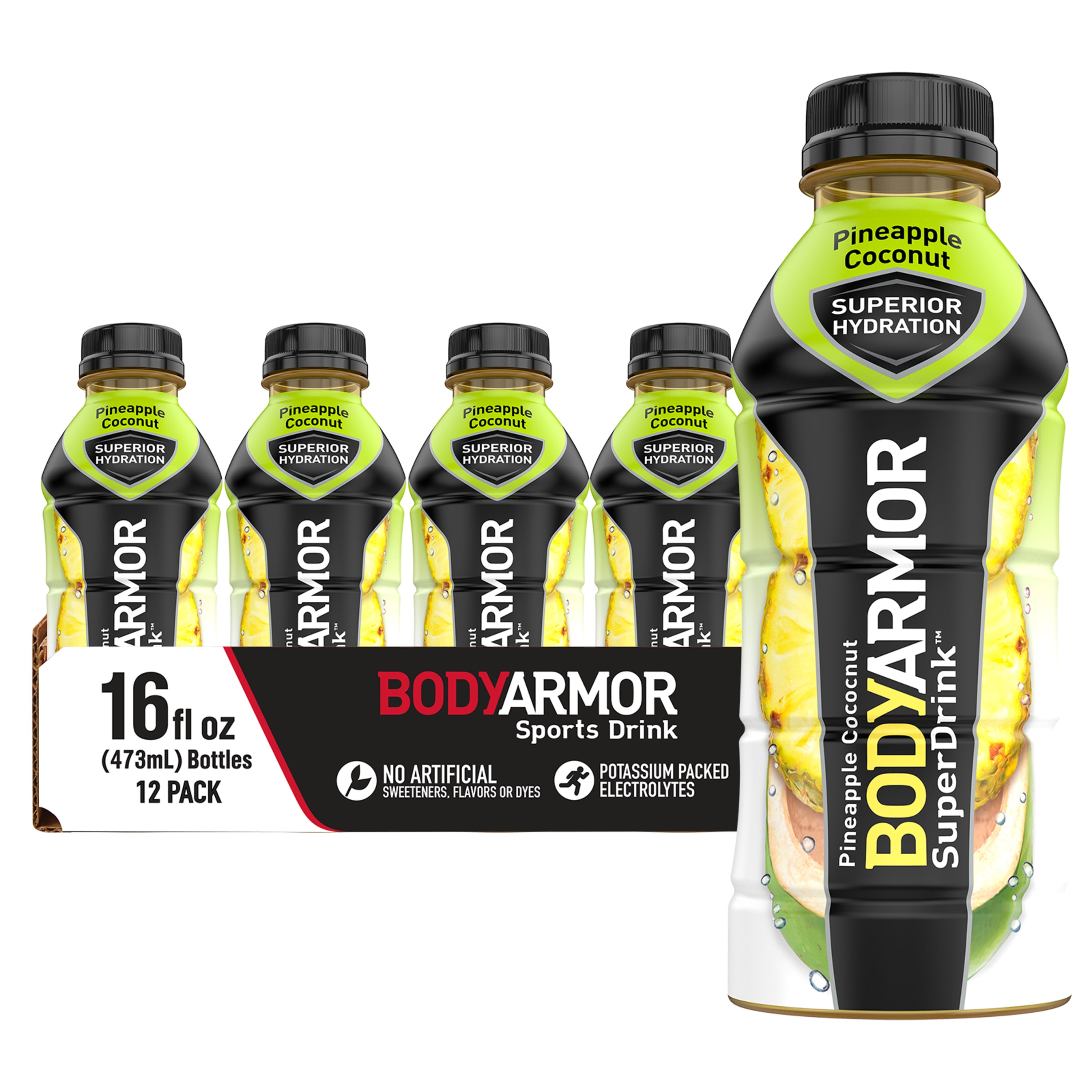 BODYARMOR Sports Drink, Pineapple Coconut, 16 Fl. Oz., 12 count