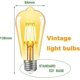 thumbnail image 3 of E27 Vintage Light Bulb,6W Led Equivalent 60W Bulbs,Antique Style,Retro Amber Screw Edison Filament Bulbs, Warm White 2700K,Pack of 2, 3 of 5
