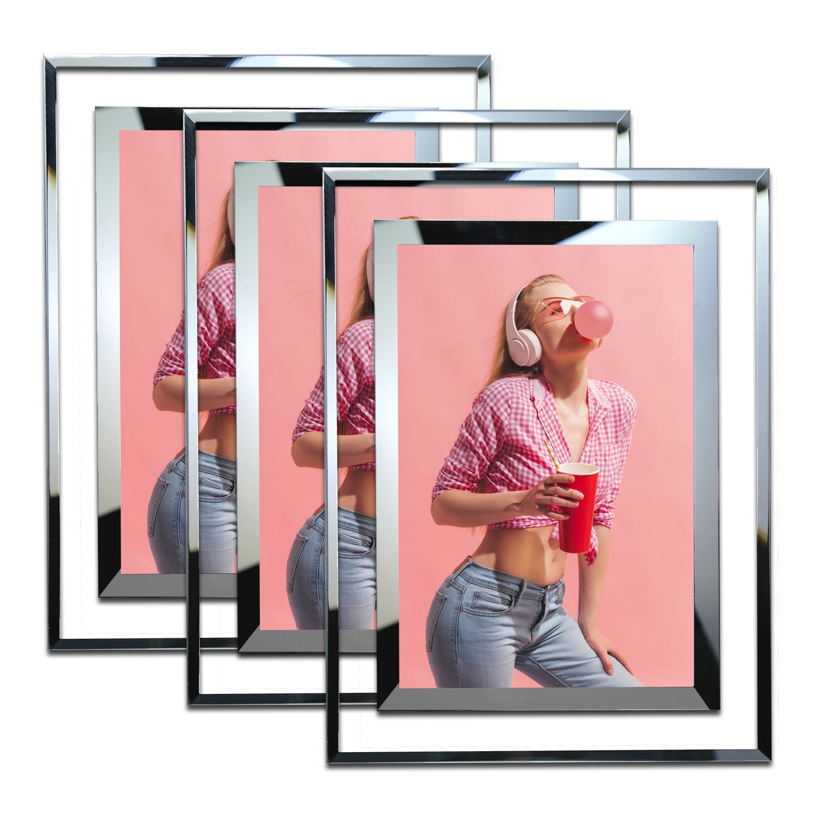 Picture Frames 5x7 Modern Photo Frames for Home Office Decor, Graduation Gifts, Clear Frame with