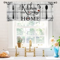 JOOCAR The Kitchen is the Heart of the HOME Window Valance Curtain for Indoor Living Room Bedroom Kitchen Decoration 54x18 inch