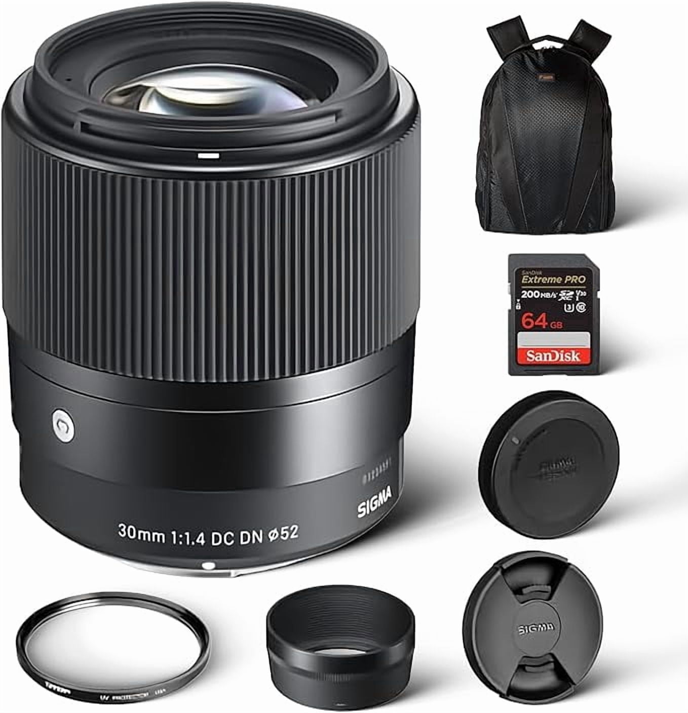 Sigma 30mm F1.4 Contemporary DC DN Lens for Sony E + Pixibytes