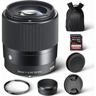 Sigma 30mm F1.4 Contemporary DC DN Lens for Sony E + Pixibytes