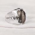 thumbnail image 2 of Smoky Quartz Mans Ring, Natural Smoky Quartz ring, Silver Jewelry, 925 Silver Ring, Birthday Gift, Heavy Mens Ring, Arabic Design, Ottoman Style Ring, Christmas, Turkey Mens Signet Ring, 2 of 3