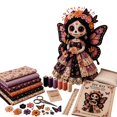 thumbnail image 2 of Butterfly Soul Patchwork Doll DIY Sewing Kit, Sugar Skull Cloth Doll Making Supplies with Fabrics & Accessories, Handcraft Starter Set for Halloween Art Craft Gift 7.87in, 2 of 4