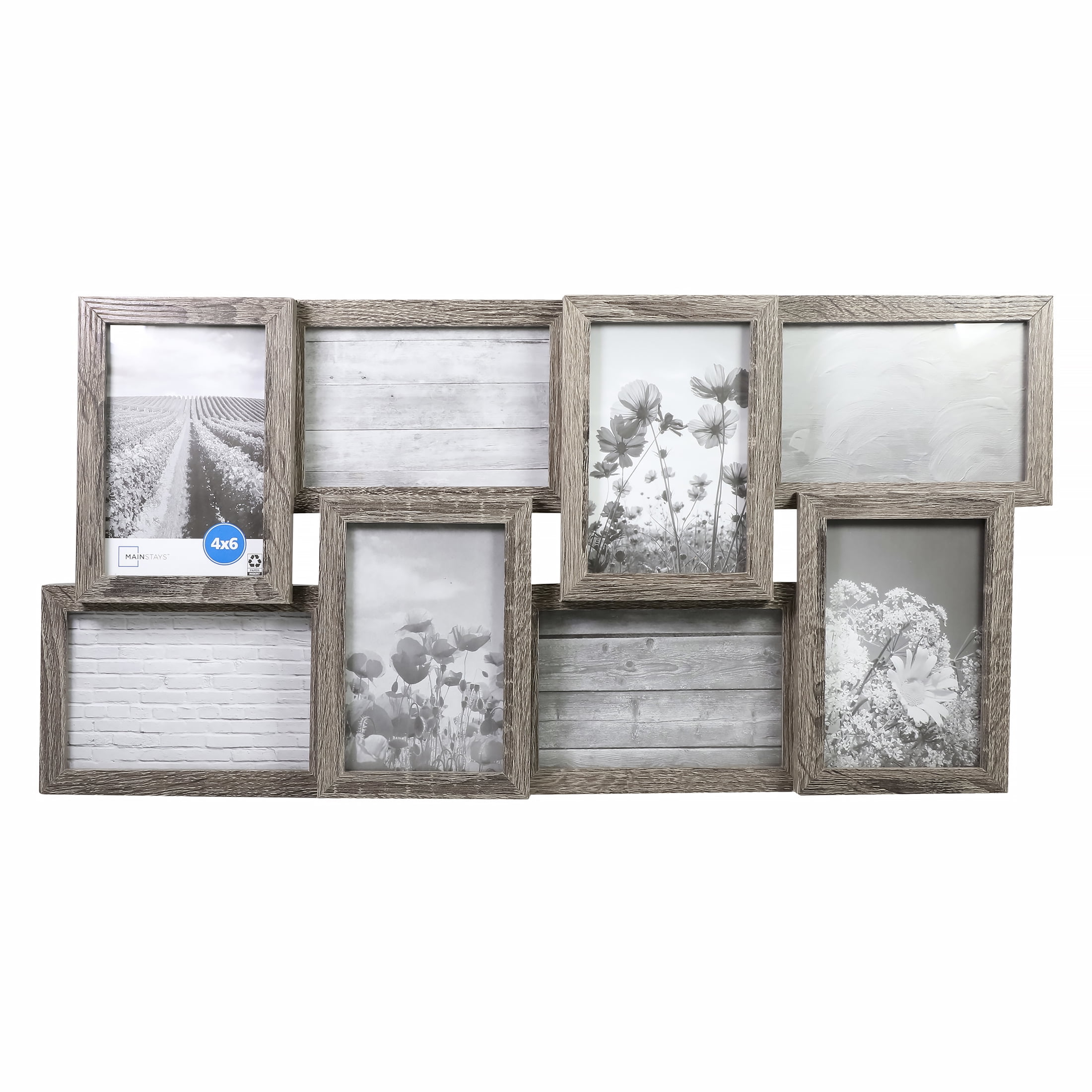 (4 pack) Mainstays – 4x6 Picture Frame – Rustic Gray Gallery 8 Photo Linear Program Wall Photo Frame