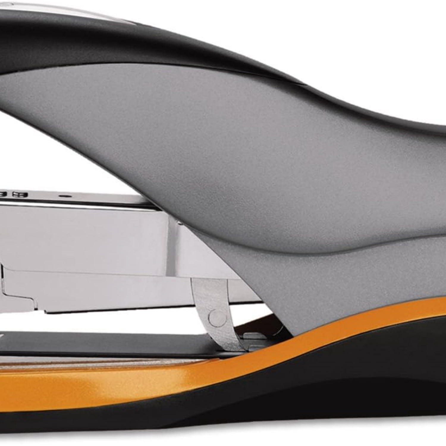 Stapler, 70 Sheet Capacity, Jam Free, Reduced Effort, Soft Grip, Metal, Silver/Black/Orange