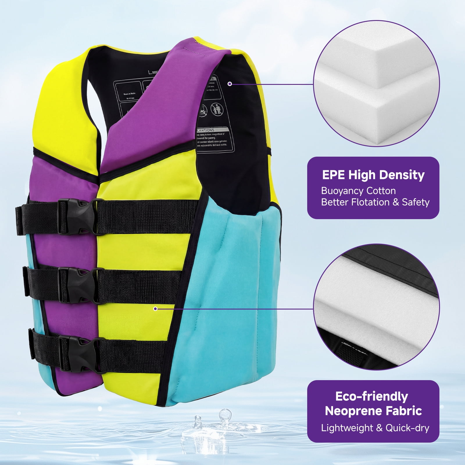 Kids Swim Vest Life Jacket Youth,Adjustable Flotation Buoyancy Swimsuit Trainer Vests,Swimming Aid Jacket for Boys Girls,Kayaking Fishing Sailing,Fit for 50-125 lbs