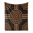 thumbnail image 1 of Tribal Soft Flannel Fleece Blanket, Traditional Aboriginal Pattern Pebble Stone Inspired Dots and Circular Tile Motifs, Cozy Plush for Indoor and Outdoor Use, 70" x 90", Multicolor, by Ambesonne, 1 of 6