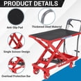 thumbnail image 4 of Hydraulic Lift Table Cart 500 lbs Capacity 28.5 In Single Scissor Lift Table with Non-Slip Pad and Locking Wheels for Material Handling Red, 4 of 7