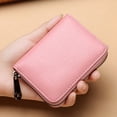 thumbnail image 4 of Small PU Leather Wallet for Women RFID Blocking 12 Credit Card Holder Zipper Card Case，Pink, 4 of 9