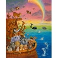 thumbnail image 2 of Bell, Bill 20x24 Black Ornate Wood Framed with Double Matting Museum Art Print Titled - Noah And The Rainbow, 2 of 4
