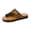 Brown, variant on Women’s Toe Loop Slide Sandals, Flat PU Casual Slippers, Comfortable Non-Slip Summer Beach Shoes Brown 37