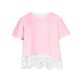 thumbnail image 4 of Sentmoon Clearance Items Tops for Girl Girls Tops T-Shirts Crew Neck Kids Clothes Classic Fit Short Sleeve Casual Print Oversized Comfy Blouse Pink 9 Years, 4 of 4