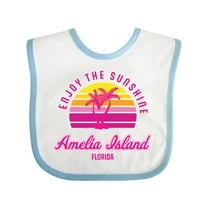Inktastic Summer Enjoy the Sunshine Amelia Island Florida in Pink Boys or Girls Baby Bib