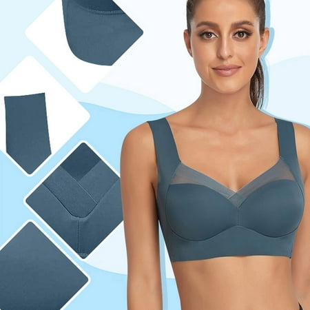 

DENGDENG Womens Sports Push Up Bras Comfort Soft Backless Cups Bra Seamless Underwire Bra