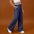 thumbnail image 4 of BLVB Teen Girls Sweatpants Wide Leg Elastic Waist Drawstring Lounge Pants Athletic Trousers with Pockets Size 3-15, 4 of 7