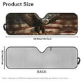 thumbnail image 5 of Garronmavis Windshield Sun Shade for 2007-2023 Wrangler Rubicon Sahara TJ JK JKU 2 & 4 Door-Blocks UV Rays Sun Visor Protector,USA Flag and Eagle Design Car Sun Shade Keep Your Vehicle Cool, 5 of 6