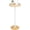 Natural + White, variant on Small Round Side Table, Drink Table, Coffee Martini Table with Pedestal Accent for Small Spaces in Living Room, Bedroom, Sofa Couch, Pink