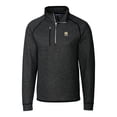 thumbnail image 2 of Men's Cutter & Buck  Heather Charcoal Notre Dame Fighting Irish Alumni Logo Mainsail Sweater-Knit Half-Zip Pullover, 2 of 3