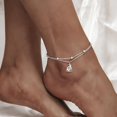 thumbnail image 4 of Chic & Artsy Boat Anklet, 925 Sterling Silver, 10.7 in Cable Chain, 4 of 7