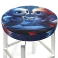 thumbnail image 3 of Balery Cute Fish Flower Couple Round Bar Stool Seat Covers Velvet Fabric Adjustable Protects from Scratches and Stains for 14-17 Inch Chair- 13 inch, 3 of 7