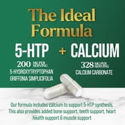 5 Hydroxytryptophan Capsules - 200mg per Serving 5 HTP Supplement Plus Calcium for Brain Health & Sleep Support, Extra Strength Griffonia Simplicifolia 5-HTP Formula, 5HTP, USA Bottled - 120 Capsules