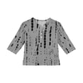 thumbnail image 4 of CCRFTGI Cute Shirts for Girls Size 10-12 3/4 Sleeve Button V Neck Polka Dots Girls Clothes Tee Tops Summer Casual Loose Comdy Basic Shirts Gray 9-10 Years, 4 of 4