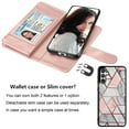 thumbnail image 4 of Ebizware for Samsung Galaxy S23 FE 5G Phone Case, Galaxy S23 FE 5G PU Leather Wallet Case with Credit Card Cash Holder Folio Flip [Detachable] Kickstand Magnetic Cover & Lanyard - Marble Pink, 4 of 8