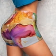 thumbnail image 6 of Seamless Workout Shorts Women - Vibrant Abstract Color Splash Biker Gym Running Yoga Spandex Shorts for Women, 6 of 7
