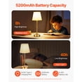 thumbnail image 4 of Lámpara de mesa inalámbrica VEVOR, batería recargable de 5200 mAh, color dorado, 4 of 9