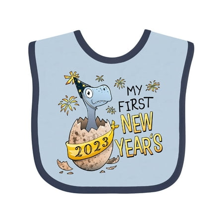 

Inktastic My 1st New Years 2023 Dinosaur Hatching Gift Baby Boy or Baby Girl Bib
