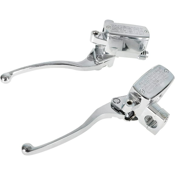 EPOTOOR 1" Motorcycle Handlebar Hydraulic Brake Master Cylinder & Clutch Lever Chrome