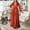 Orange, variant on Women Elegant Wrap V Neck Sashes Waist Pleated Maxi Dress 2023 Autumn Winter Big Swing Casual Solid Long Sleeve Dress Short for Women Casual Maxi Dresses for Women Summer Long Beach Dresses for Women
