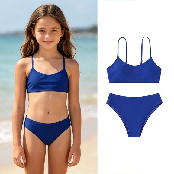 Teen Girls Swimsuits Swimsuit With Shorts Two Piece Set Kids Bikini Girl Bathing Suits Size 14 Years