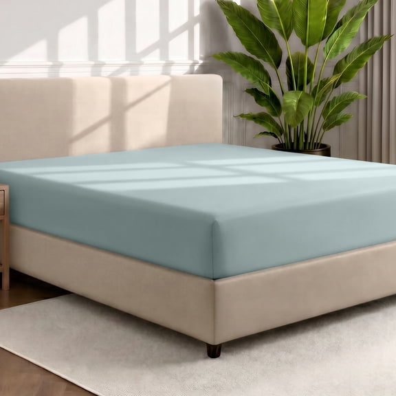 Bare Home Luxury 1800 Collection Fitted Sheet, Ultra-Soft, Deep Pocket, King, Sea Spray