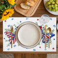 thumbnail image 4 of Blue Red Butterfly 4th of July Placemats Set of 6, Stars Independence Day Leaves Placemats for Dining Table, Place Mats for Kitchen Tabletop, Waterproof Wipeable Dining Table Mats Set, 4 of 9