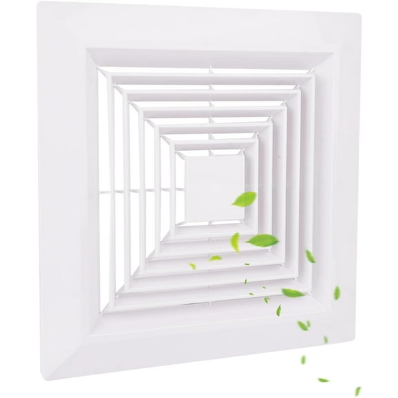 Sherry Bathroom Exhaust Fan Cover Replacement - 9x9 Inch Standard White ABS Plastic Vent Cover with Spring Clips