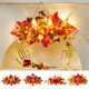 thumbnail image 1 of Corona de Halloween con Calabaza y Hojas de Arce: Decoración de Plástico Naranja para Colgar En La Puerta, Ideal para La Cosecha, Acción de Gracias y Otoño., 1 of 6
