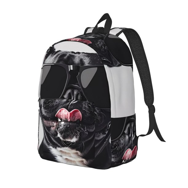 Fotbe Cool French Bulldog Wine Mochila de Lona con Estampado, Mochila Duradera, Mochila Versátil de Alta Calidad, Mochila Compacta Vintage-Small